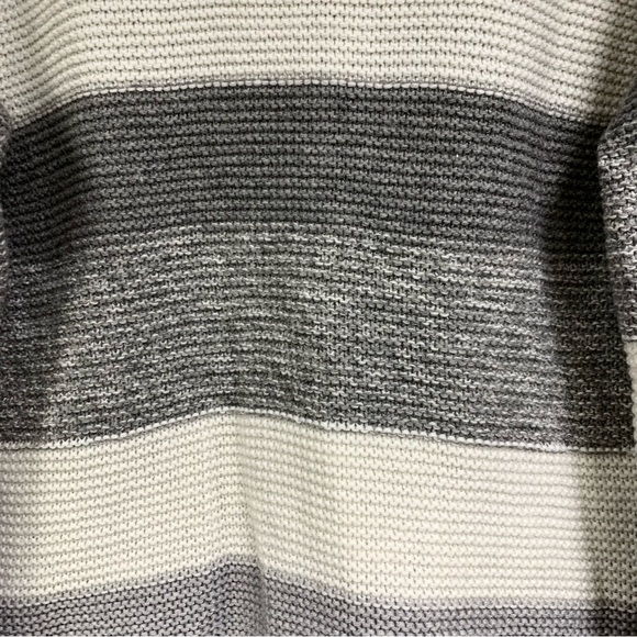 Calvin Klein Jeans Textured Gray Cream Striped Colorblock Metallic Sweater MD - Picture 11 of 14